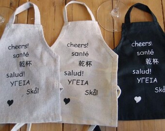 Wine Bottle Apron Gift wrap Cover with imprint. * free shipping *