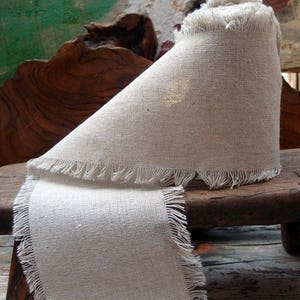 Premium Linen Ribbon with Fringed Edge, 5-yards - Choose Size 1" 2" 4" * free shipping * image 2