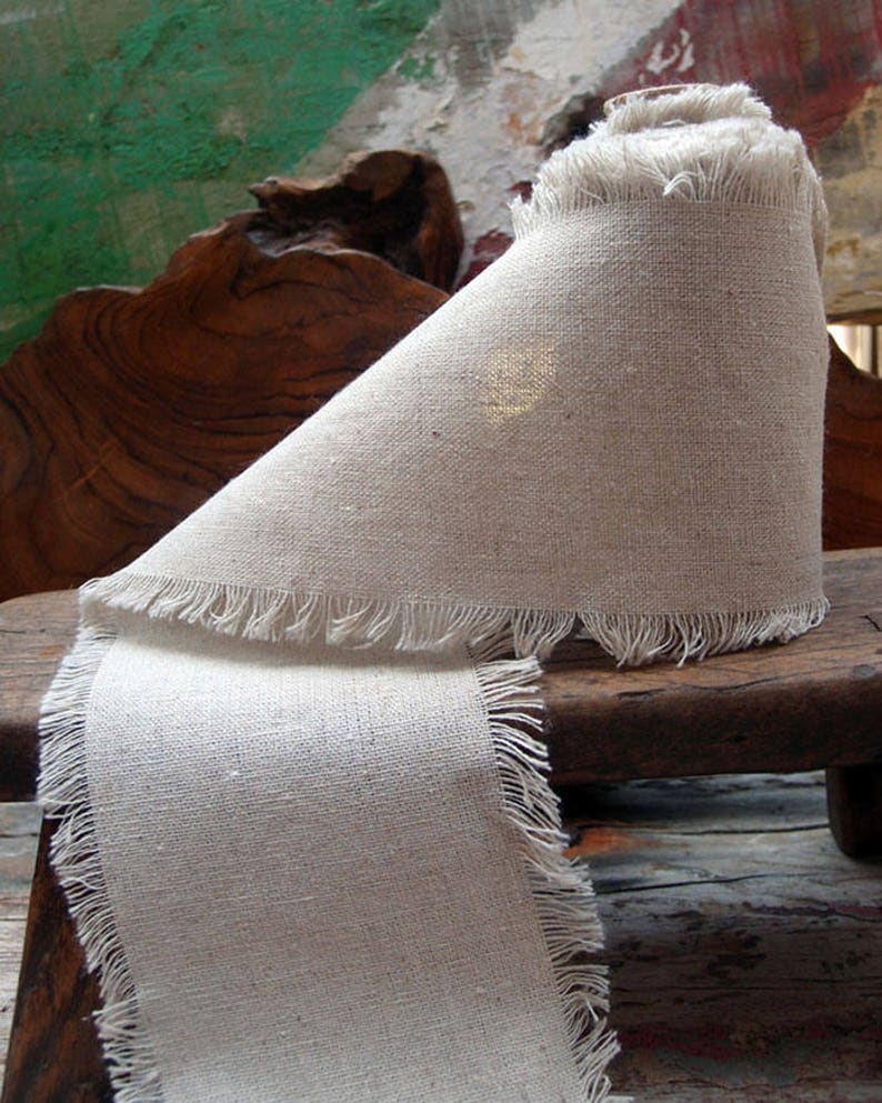 Premium Linen Ribbon with Fringed Edge, 5-yards - Choose Size 1" 2" 4" * free shipping * image 2