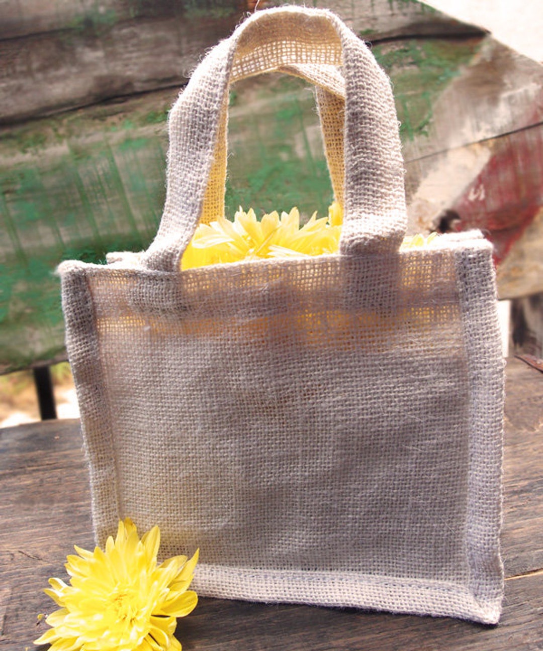 Small Burlap Party Favor Bags Jute Gift Tote Bags (pack of 6) - Choose ...