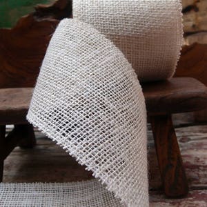 4&quot; Inch Burlap Jute serged Ribbon (10 Yards) - Choose Colors * free shipping *