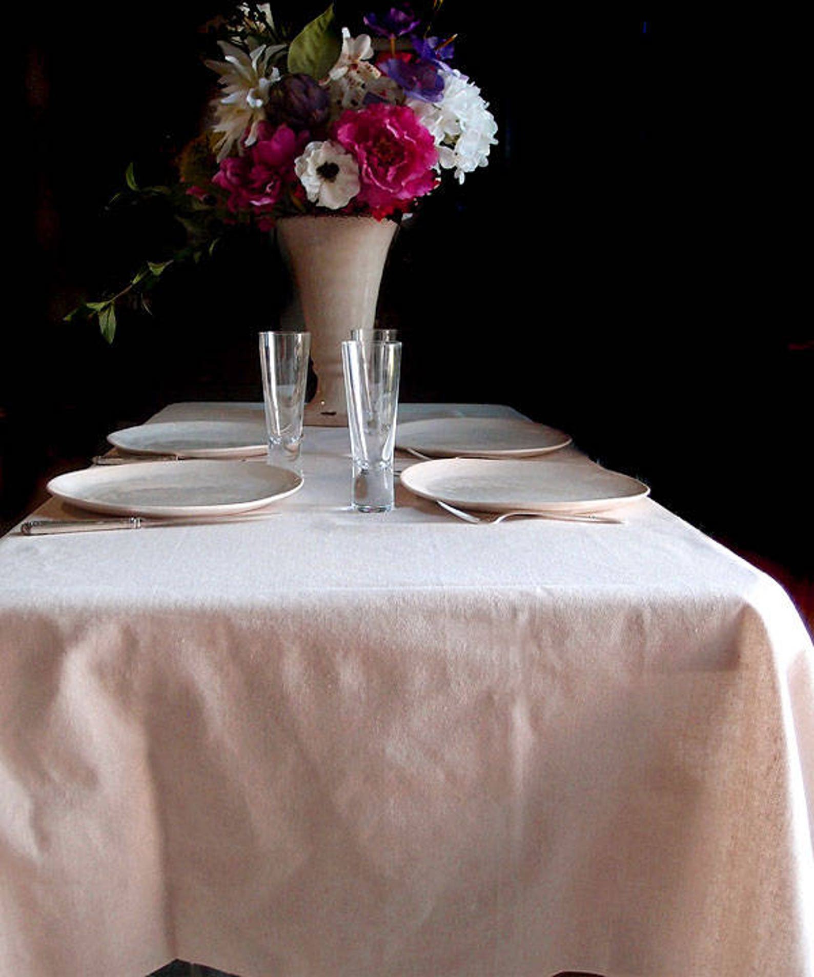 Natural Rustic Table Cover Overlay Linen Square or Round Etsy