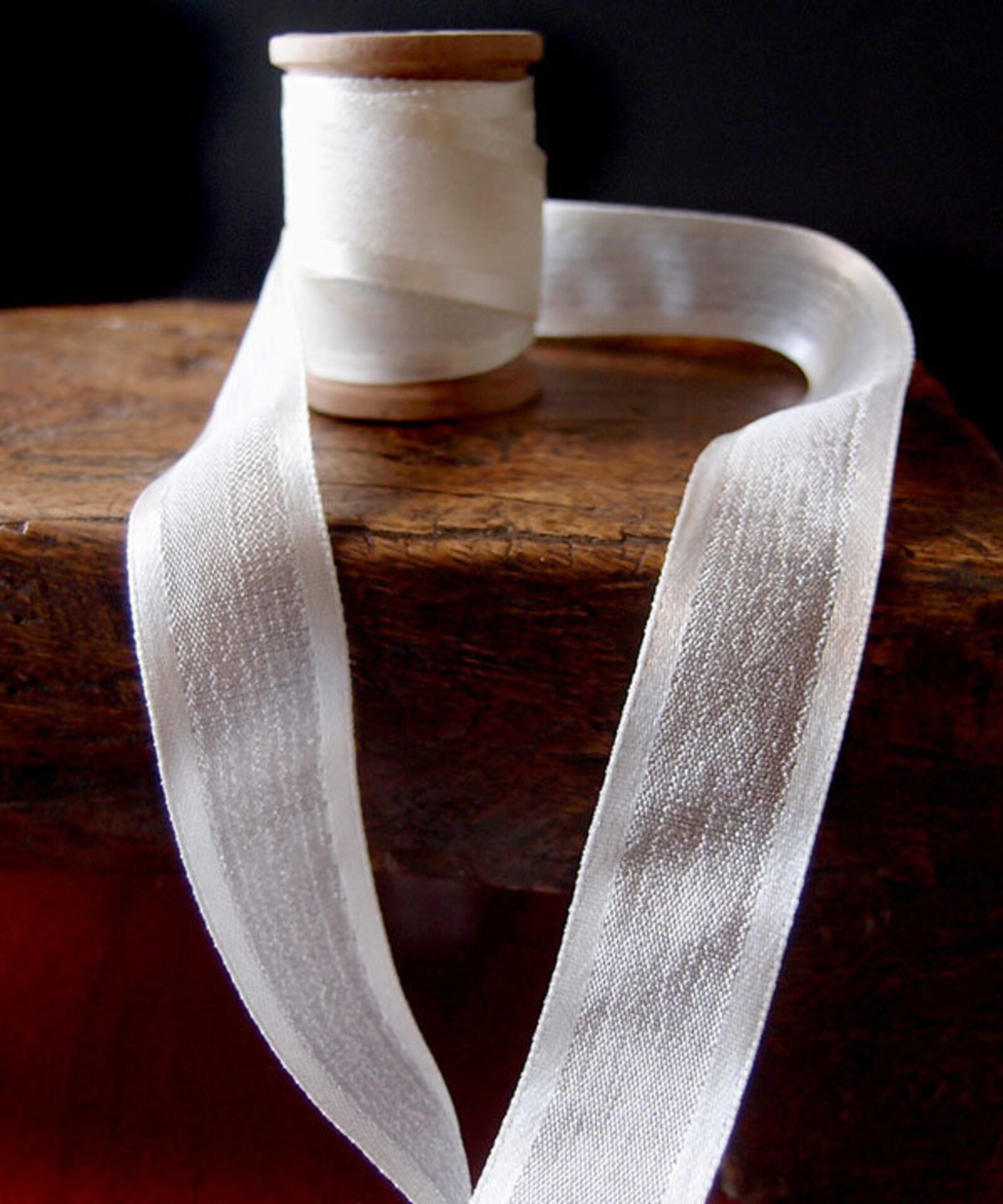 25 Yards Faux Linen Ribbon With Satin Edge - Select From 3 Sizes and ...