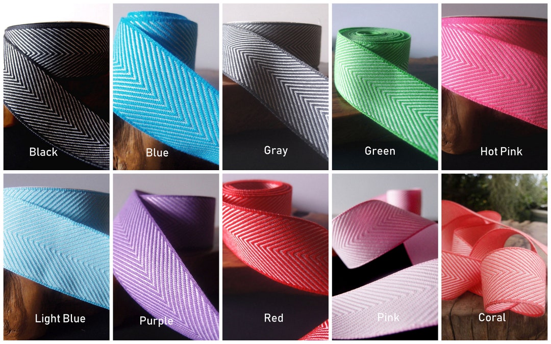 10 Yards Colorful Chevron Herringbone Cotton Ribbon, 1.5 Inches * Free ...