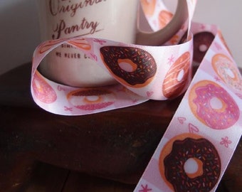 Donuts double sided Printed satin Ribbon 1.5” 10 yards * free shipping *