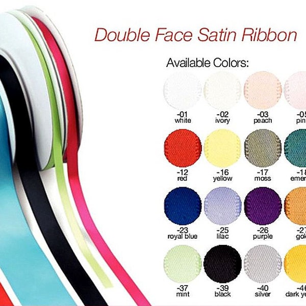 High quality Double Face Satin Ribbon Roll Spool, Choose Size/Yards, 1/4", 3/8", 5/8", 7/8", 1.5", 2.5" 25 yards, 50 yards * free shipping *