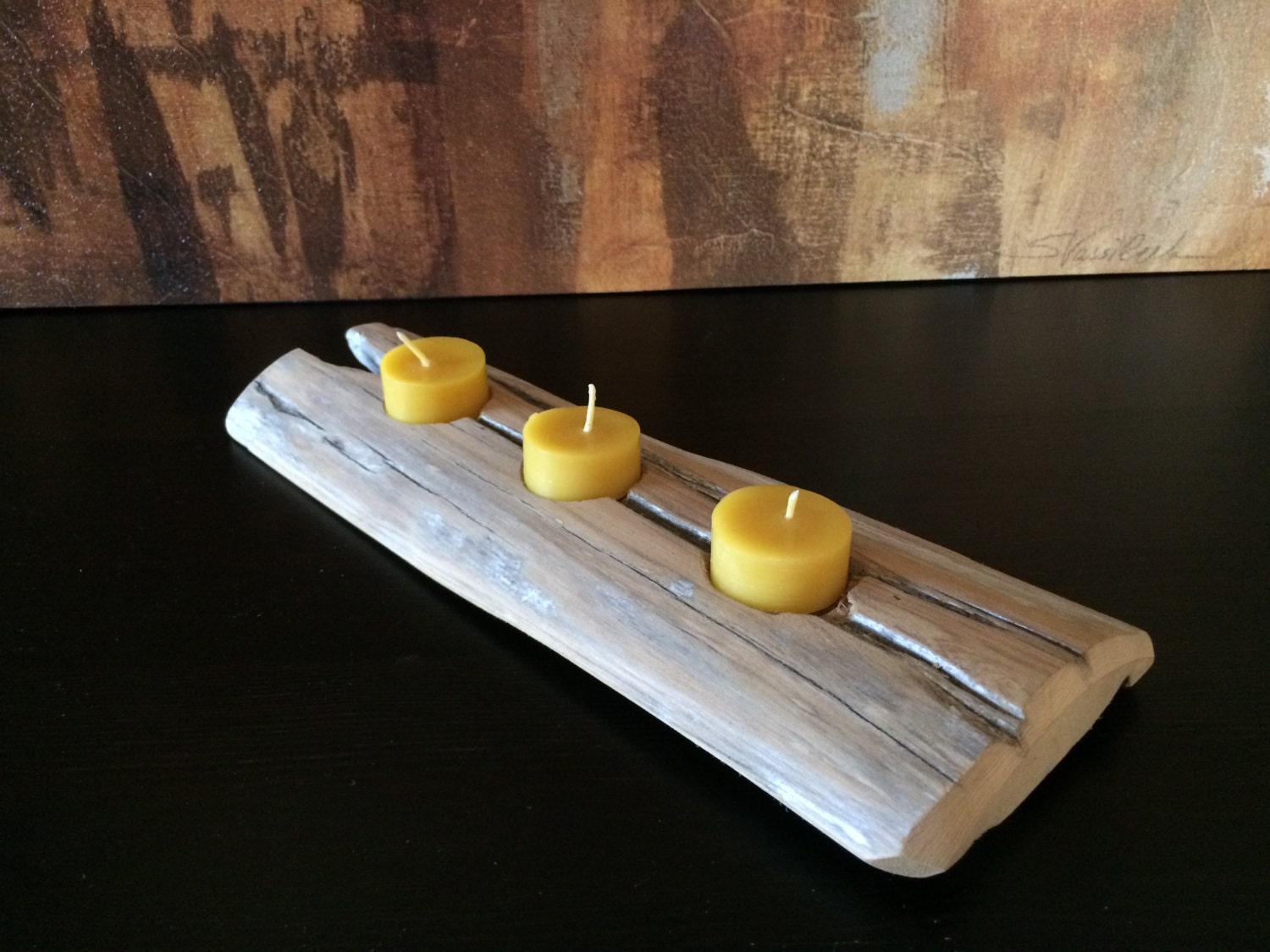 Candle Holder for 3 Tea Lights Made From Reclaimed Driftwood - Etsy