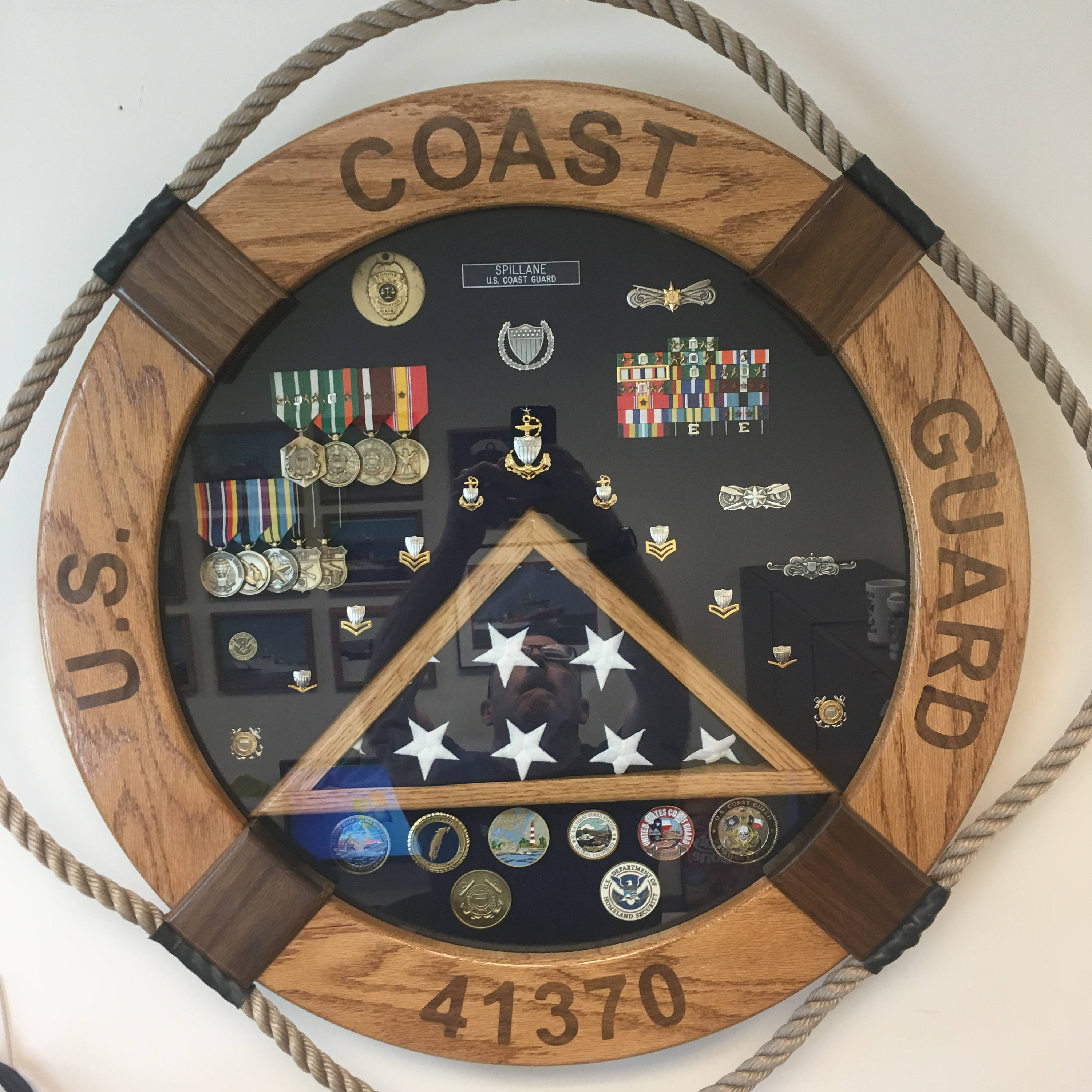 Custom Military Life Ring Shadow Box for Coast Guard Navy Etsy