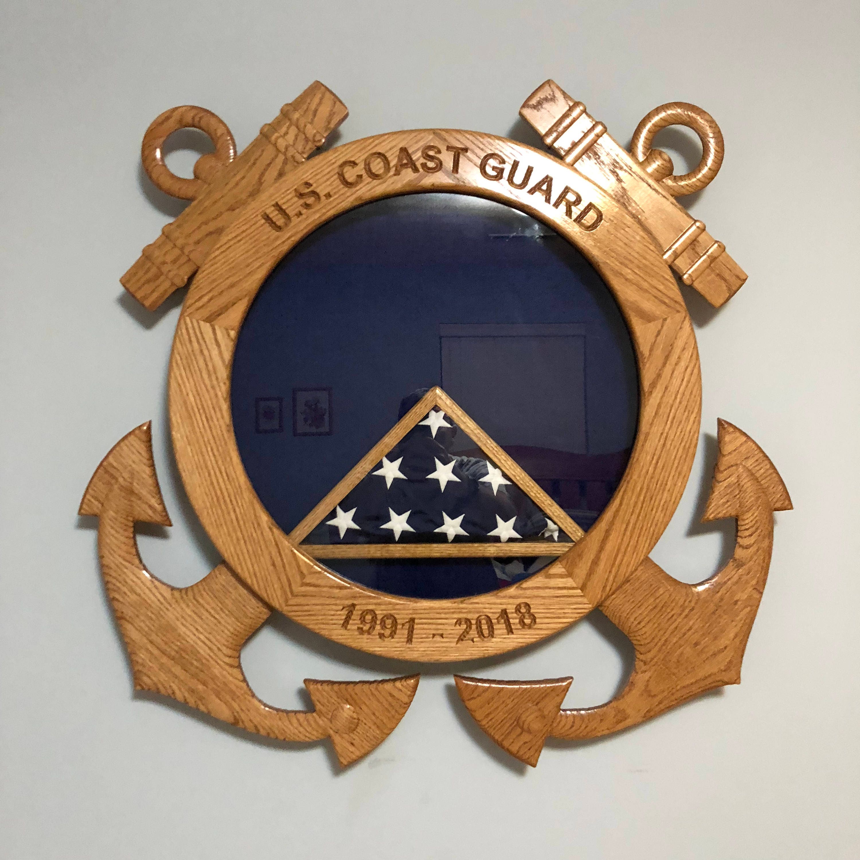 USCG Shadow Box. Military Retirement. Coast Guard Shield. USCG Etsy