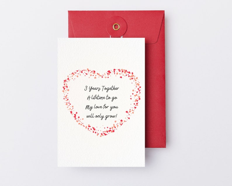 3rd Anniversary Card 3 Year Anniversary Gift for Her 3yr Etsy
