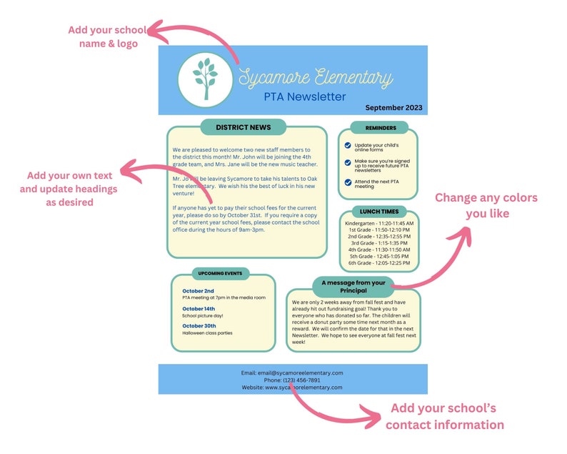 PTA Newsletter Template PTA Newsletter Canva Pta Newsletter Etsy PTA Newsletter Template PTA Newsletter Canva Pta Newsletter Etsy