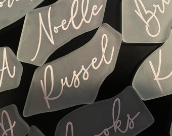 Hand-Painted Sea Glass Name Cards