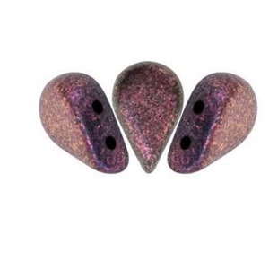 Amos Par Puca Metallic Matte Dark Violet, 2-Hole Czech Glass 5x8mm, 23980-94108-30 beads