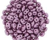 SuperDuo Satin Metallic Magenta, Czech Glass 2 hole beads 2x5mm 29428, 10 grams