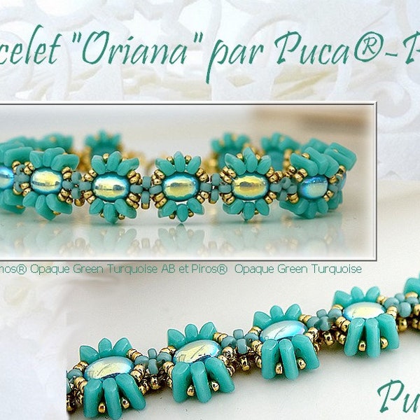 Motif de bracelet Oriana - NE PAS ACHETER - Envoyé gratuitement par email-Gratuit avec l'achat de perles Puca, lisez la description ci-dessous pour plus de détails