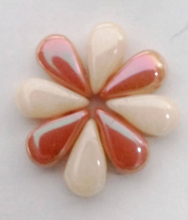 29123 qty 50 2 hole Czech bead 3 x 6 mm DropDuo Full Apricot Medium