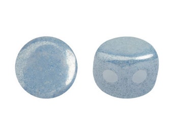 Kalos Par Puca Opaque Blue Ceramic Look, 2 hole - 4MM Bead, 50 beads