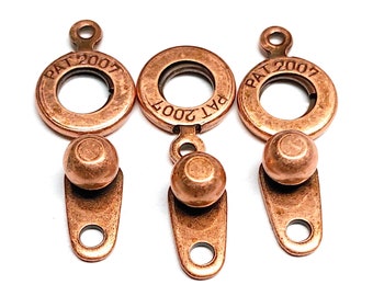 Ball and Socket 8MM Clasp, Antique Copper,  qty 2