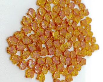 CLEARANCE...Ginko Beads Confetti Splash Red Yellow, 2-Hole Czech 7.5x7.5mm Glass beads, 00030-24403 36 Beads