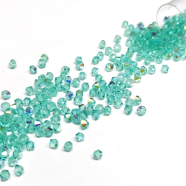 Preciosa 3mm Caribbean Sea AB, Crystal Bicone - 30 pieces