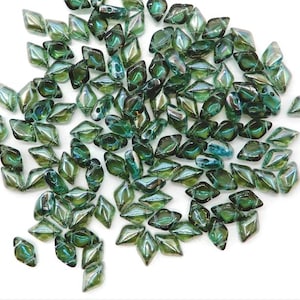 GemDuo Aqua Celsian, 2-Hole Matubo Czech 8x5mm, 22501-50 Beads