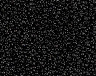 15-401F Matte Black, Miyuki Seed Beads 15/0