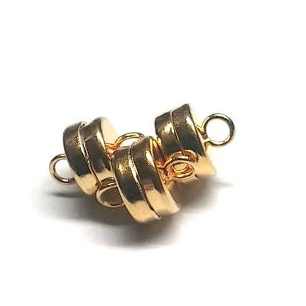 Gold Plated Magnetic Clasp  7MM MGN13GP Qty 2