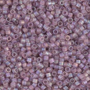 Delica, 11/0 Matte Transparent Smoky Amethyst AB, DB0857 Miyuki Delica-5 grams