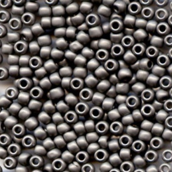 11/0 Toho Metallic Frosted Antique Silver 566, Japanese Glass Seed Beads, 10g.