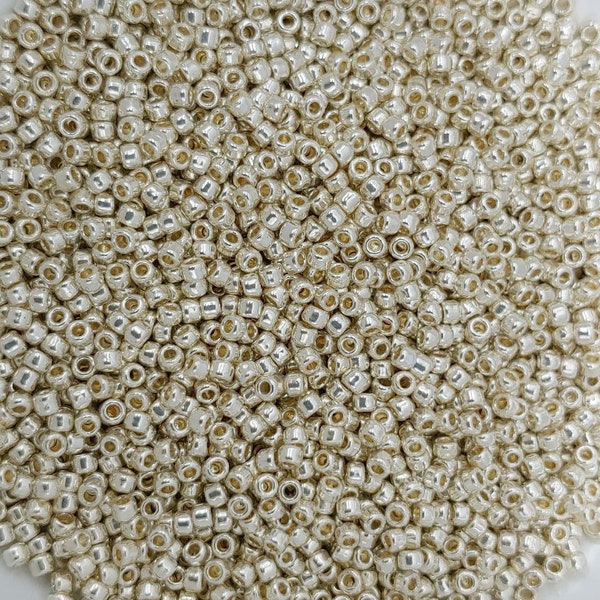 11/0 Toho Silver Galvanized Permafinish, color PF558 Round Seed Bead 10g