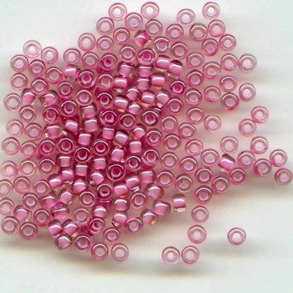 11/0 Fancy Color lined Dusty Rose, Japanese Glass Seed Beads, 28g 395