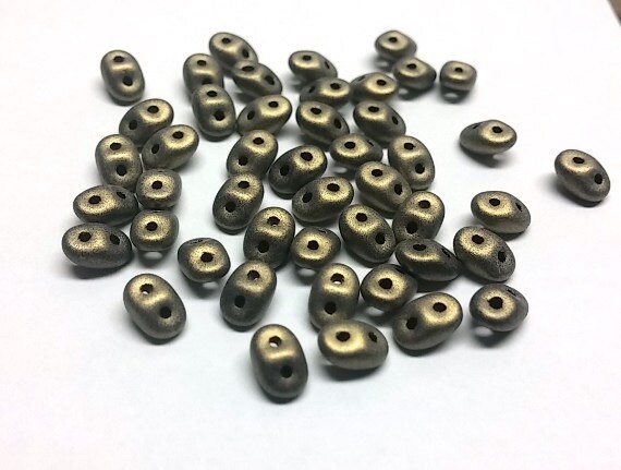 SUPERDUO Perles 10 g Cristal Bronze or pâle