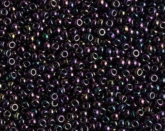 11-454 Metallic Dark Plum Iris, Miyuki Seed Bead 11/0