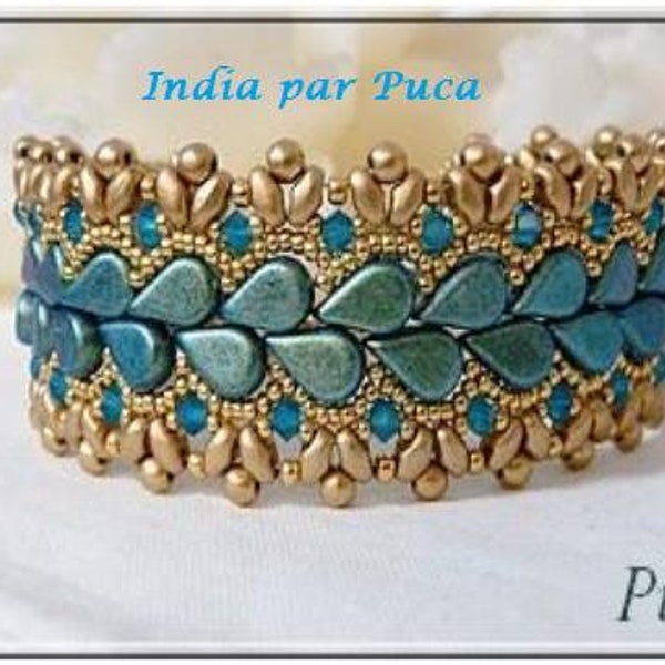 India Bracelet Kit-Amos par Puca beads.  Pattern by email with Kit purchase, see Description for more details