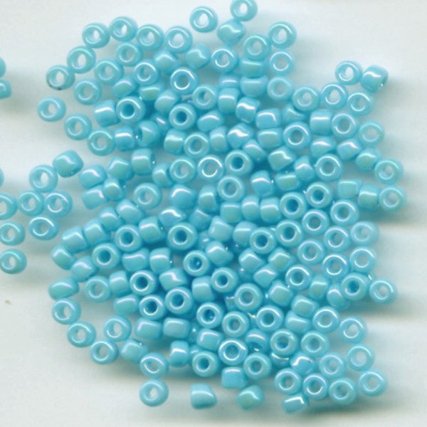 11/0 Opaque Luster Baby Blue, Japanese Glass Seed Beads, 28g 430A