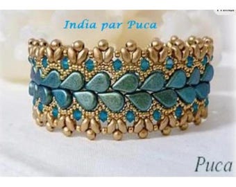 India Bracelet Kit-Amos par Puca beads.  Pattern will be mailed with kit purchase, see Description for more details