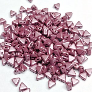 Kheops par Puca Metallic Matte Plum, Czech Glass 2 hole bead, 10 grams