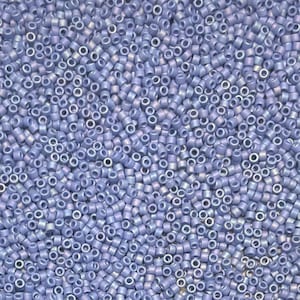 Delica 11/0 Frost Opaque Glaze Rainbow Soft Blue Miyuki Delica Bead, DB2318-5 Grams