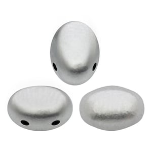 Samos® par Puca®  Silver Aluminum Matte, 2 Hole 5x7mm Czech Glass, 00030-01700-25 beads