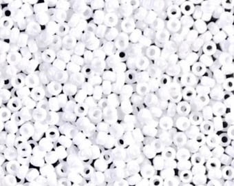 11-402 Opaque White Miyuki Seed Beads 11/0