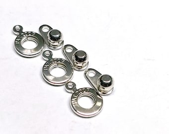 Ball and Socket 8MM Clasp, Silver Plate, qty 2