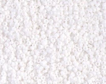 15-402 Opaque White Miyuki Seed Beads 15/0
