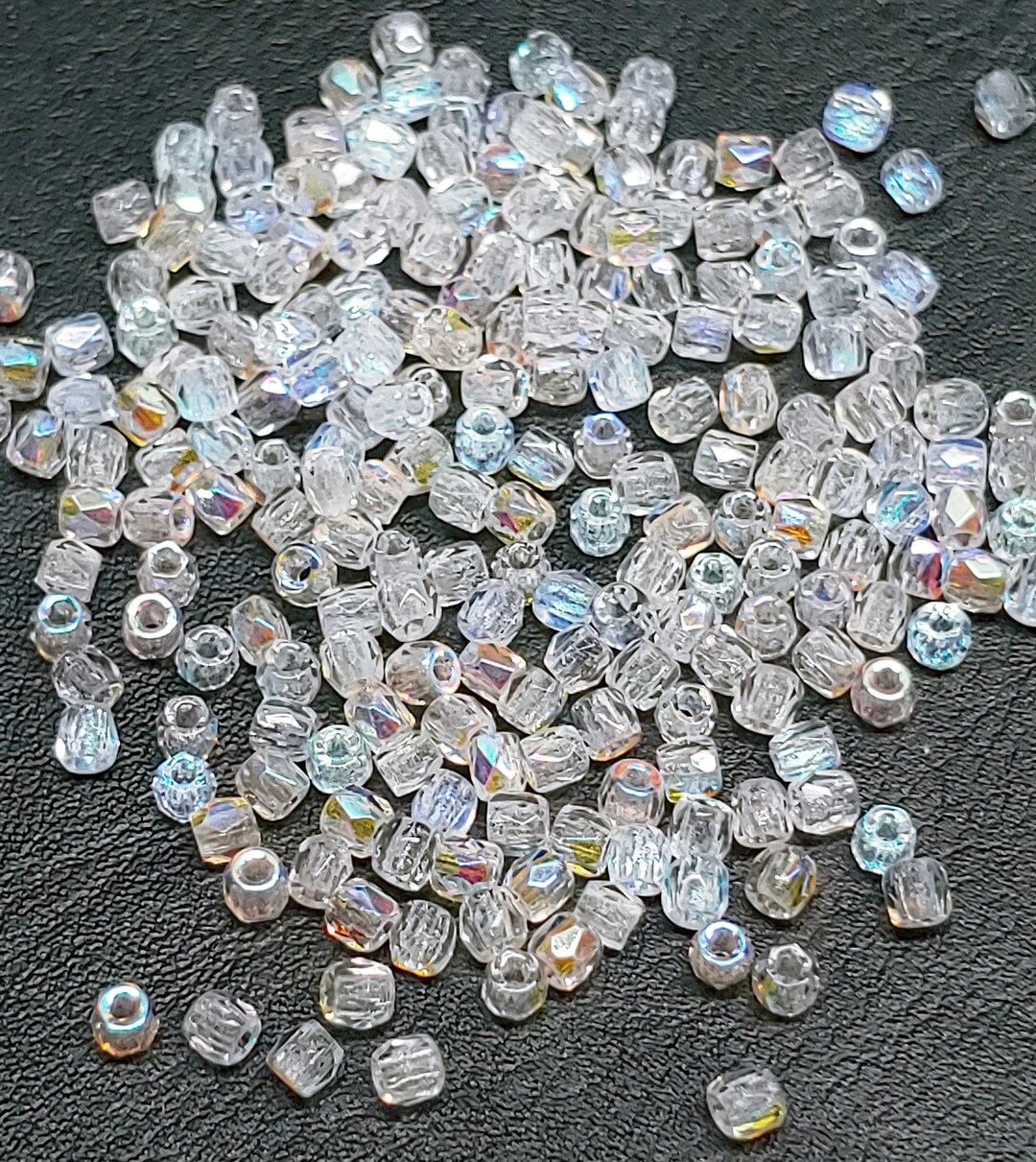 Crystal AB, True 2MM Fire Polish Czech Glass, 100 Beads 28701 Etsy
