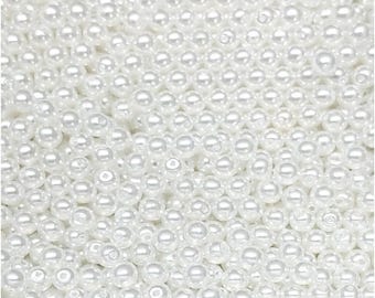 4mm Round Crystal Pearl White, Czech Glass Beads