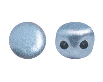 Kalos Par Puca Metallic Matte Light Blue, 2 hole - 4MM Bead, 50 beads