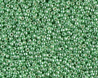 15-4214 Duracoat Galvanized Dark Green Mint, Miyuki Seed Bead, 15/0
