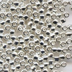 8/0 Galvanized Silver 470, Japanese Glass Seed Beads 28 grams or 10 grams