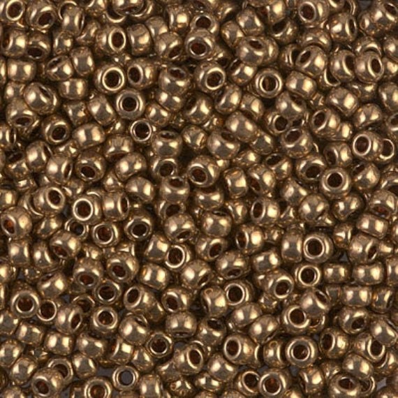 2928 - 8/0 Metallic Light Bronze Seed Beads - 10 Grams - Miyuki 8-457L  Metallic Bronze 8/0 Seed Beads