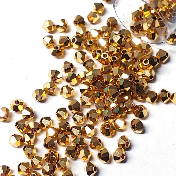 Preciosa 3mm Crystal Aurum Full, Crystal Bicone - 36 pieces