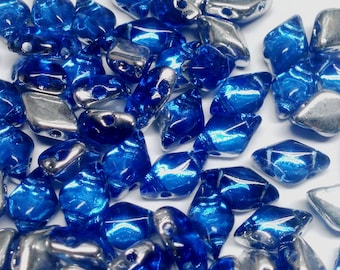 GemDuo Backlit Sapphire , 2-Hole Matubo Czech beads 8x5mm, 60020-27002-50 Beads